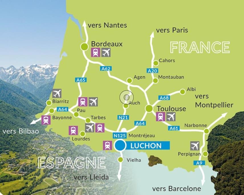 Chez Louise, Appartement T3 A Deux Pas Du Centre Bagnères-de-Luchon Buitenkant foto